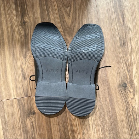 Apt. 9 Black Leather Oxfords Sleek Formal Design - Picture 3 of 5